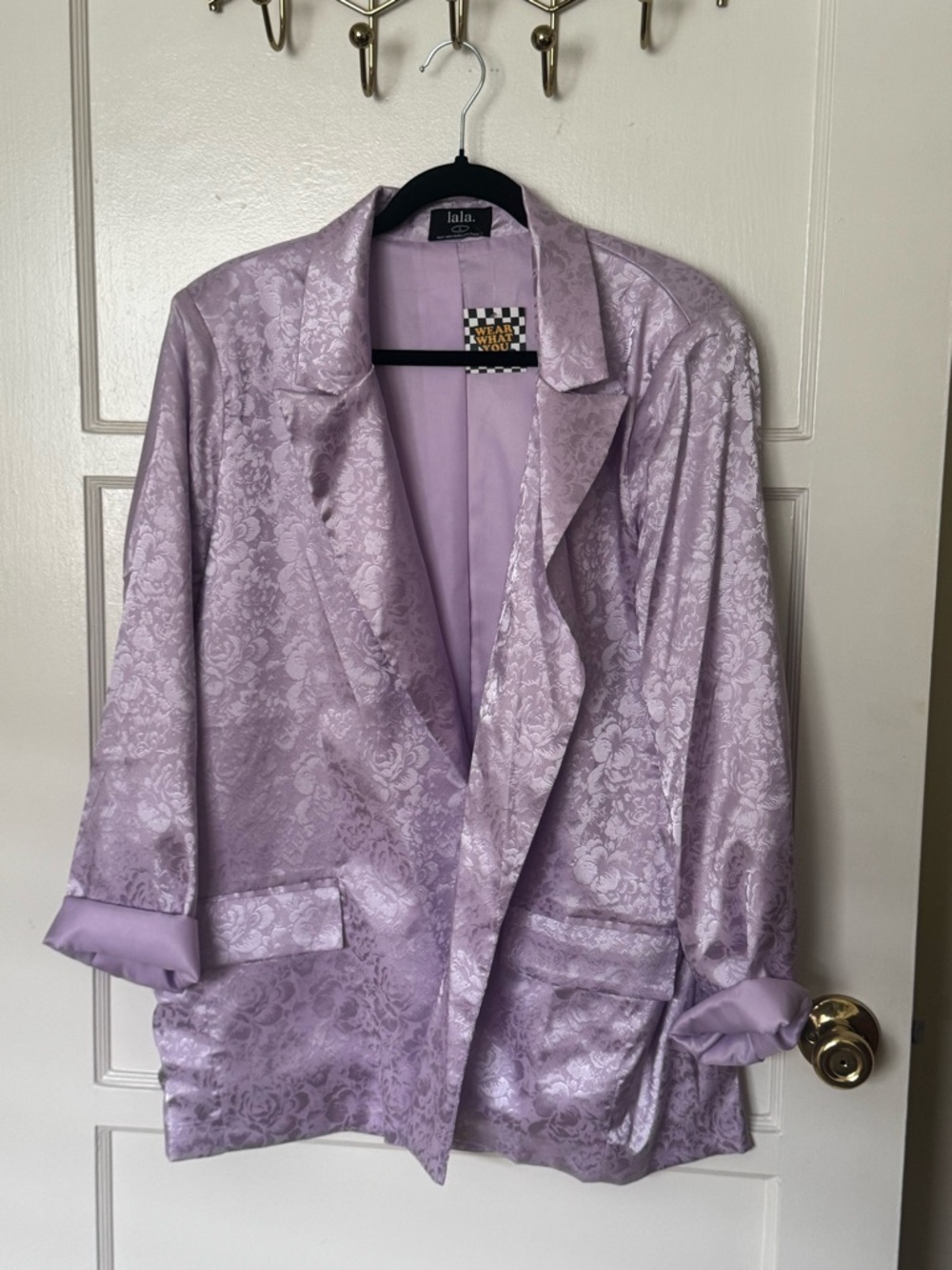 Dressed in LALA Lavender Satin Suit